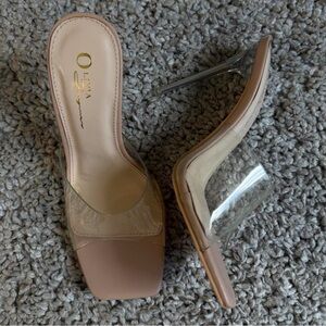 Olivia✨🤍🤎Women's Clear and Tan Heels